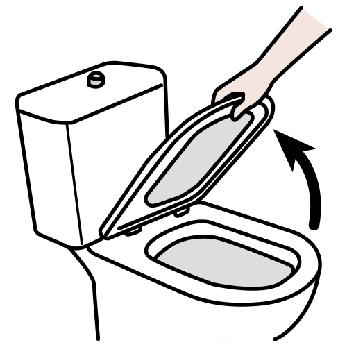 lift the toilet seat