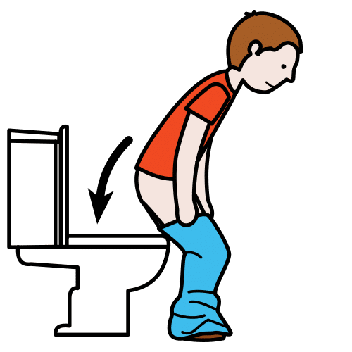 sit on the toilet