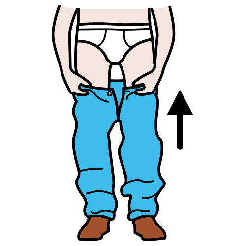 put on trousers