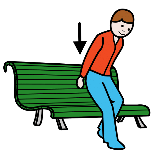 sit down on bench