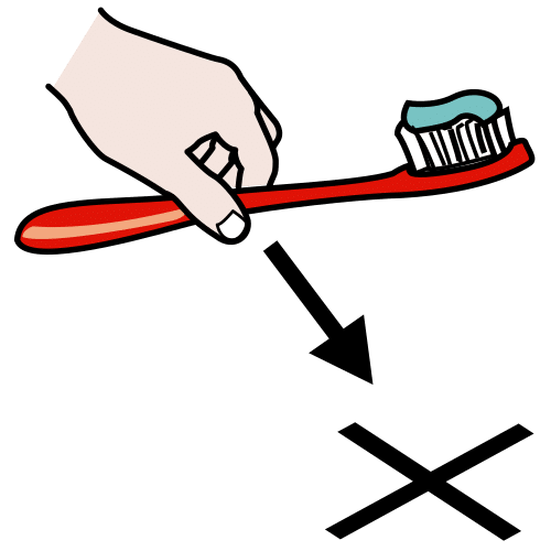 put the toothbrush
