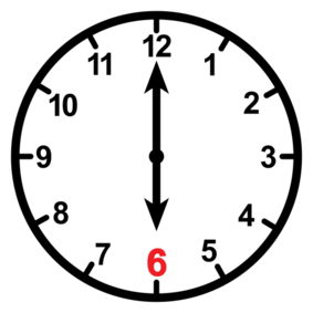 six o'clock, exactly six o'clock