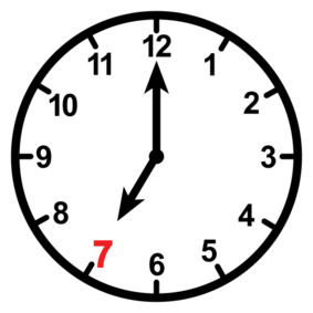 seven o'clock, exactly seven o'clock