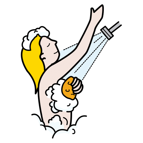 soap one's body