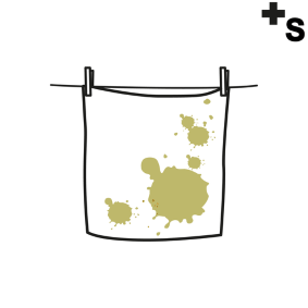 stained, dirty