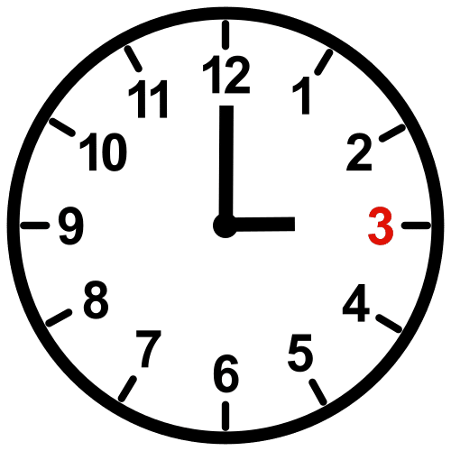 three o'clock