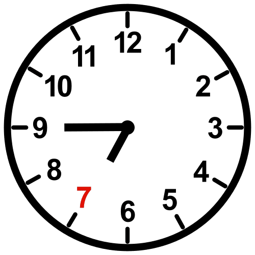a quarter to eight