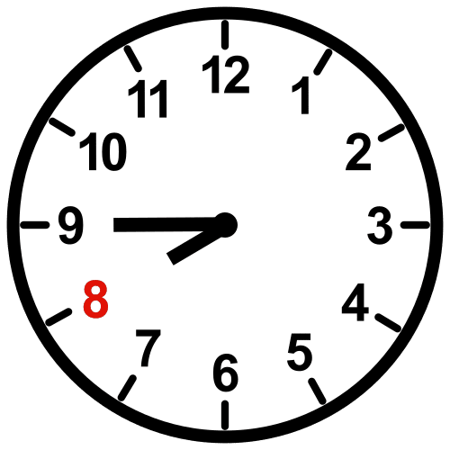 a quarter to nine