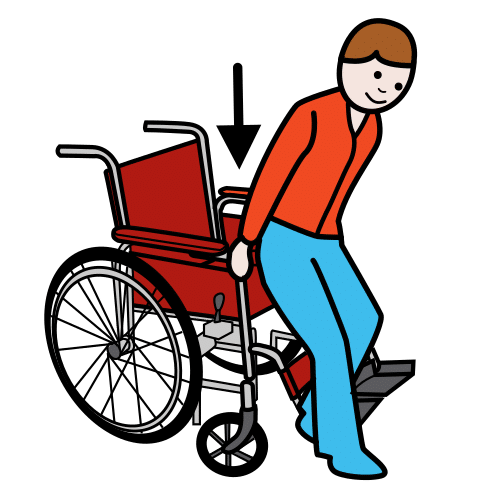 sit on the wheelchair