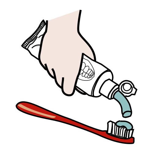 put toothpaste
