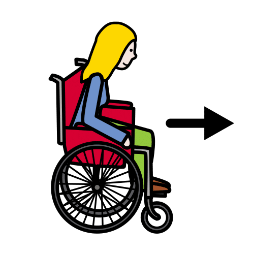 go in a wheelchair