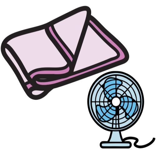 blanket and fan