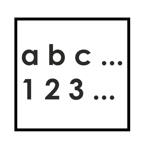 letters and numbers