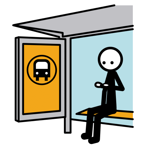 wait at bus stop