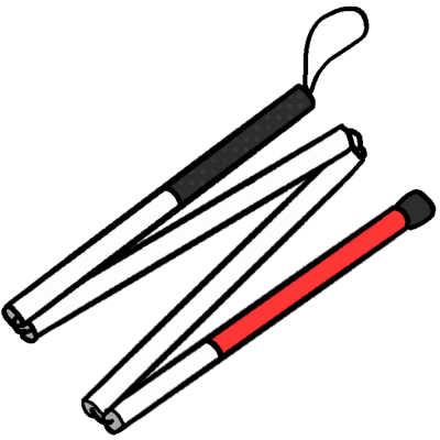 white cane (folded)